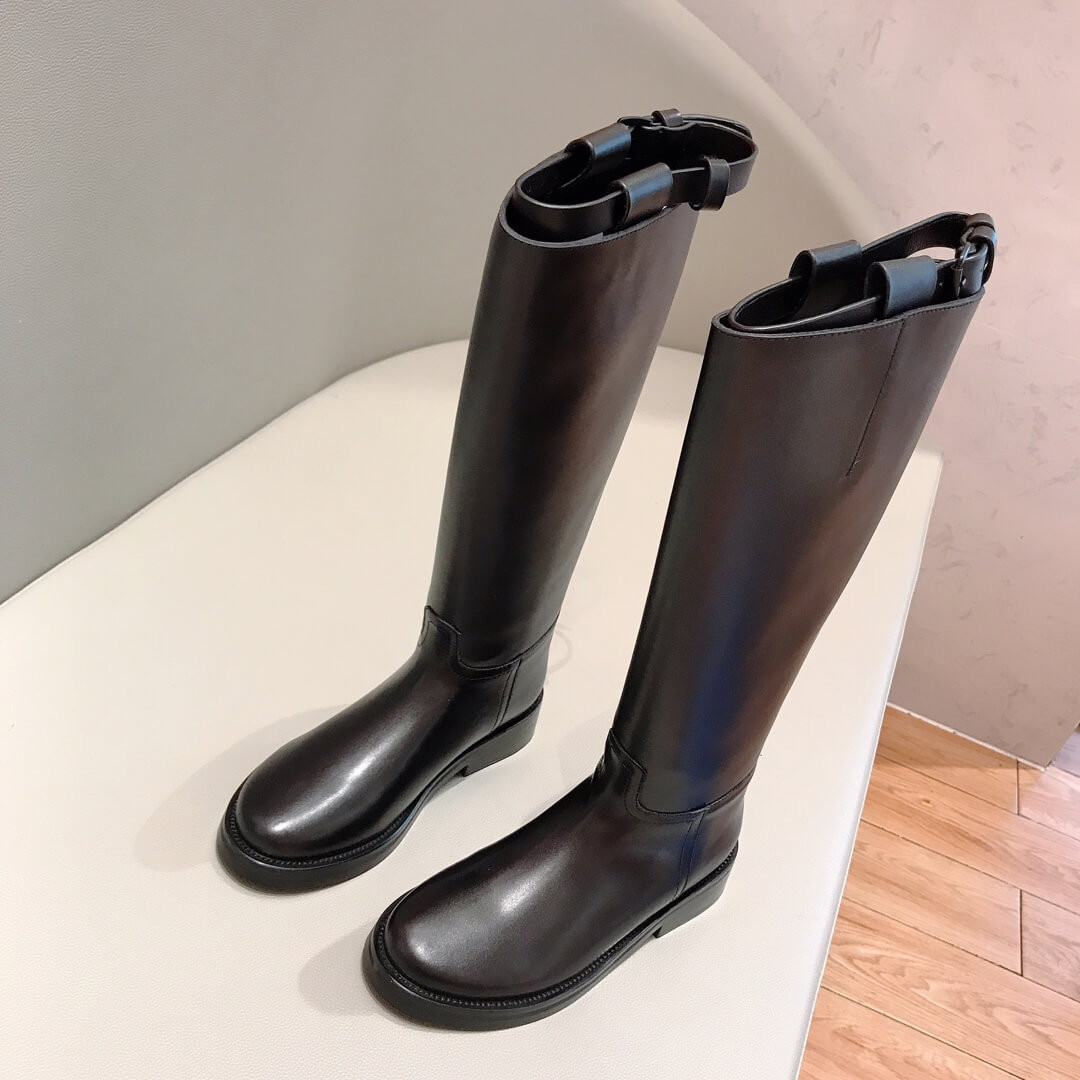 Ann Demeulemeester Riding Boots Vitello Lucido Nero 347336