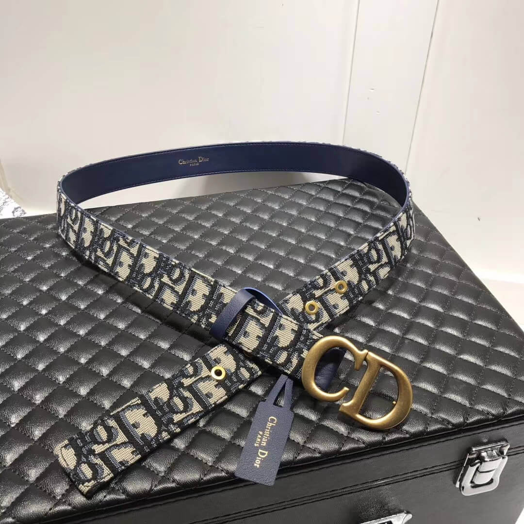 Christian Dior Saddle Belt Oblique Jacquard 30mm B0043