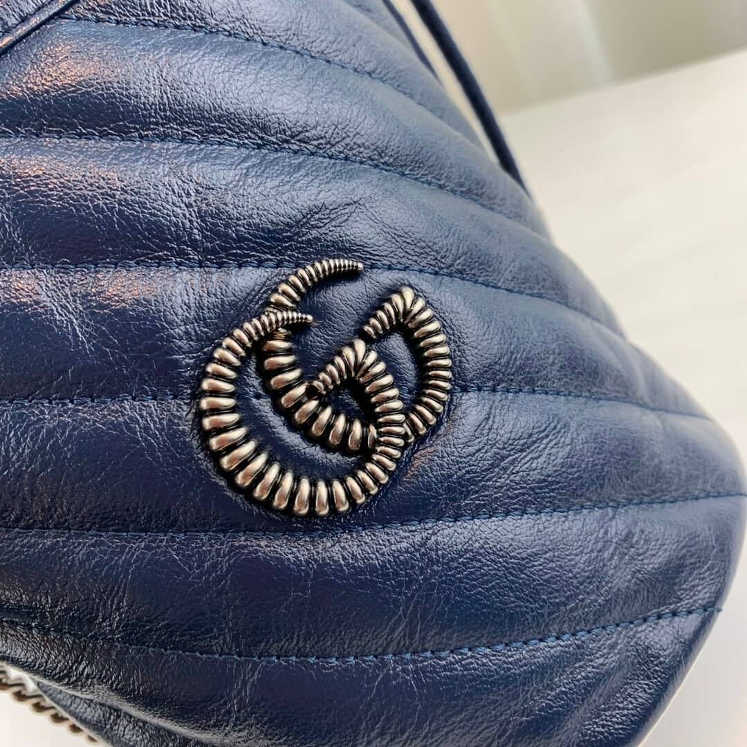 Gucci GG Marmont Mini Bucket Bag 573817 Blue