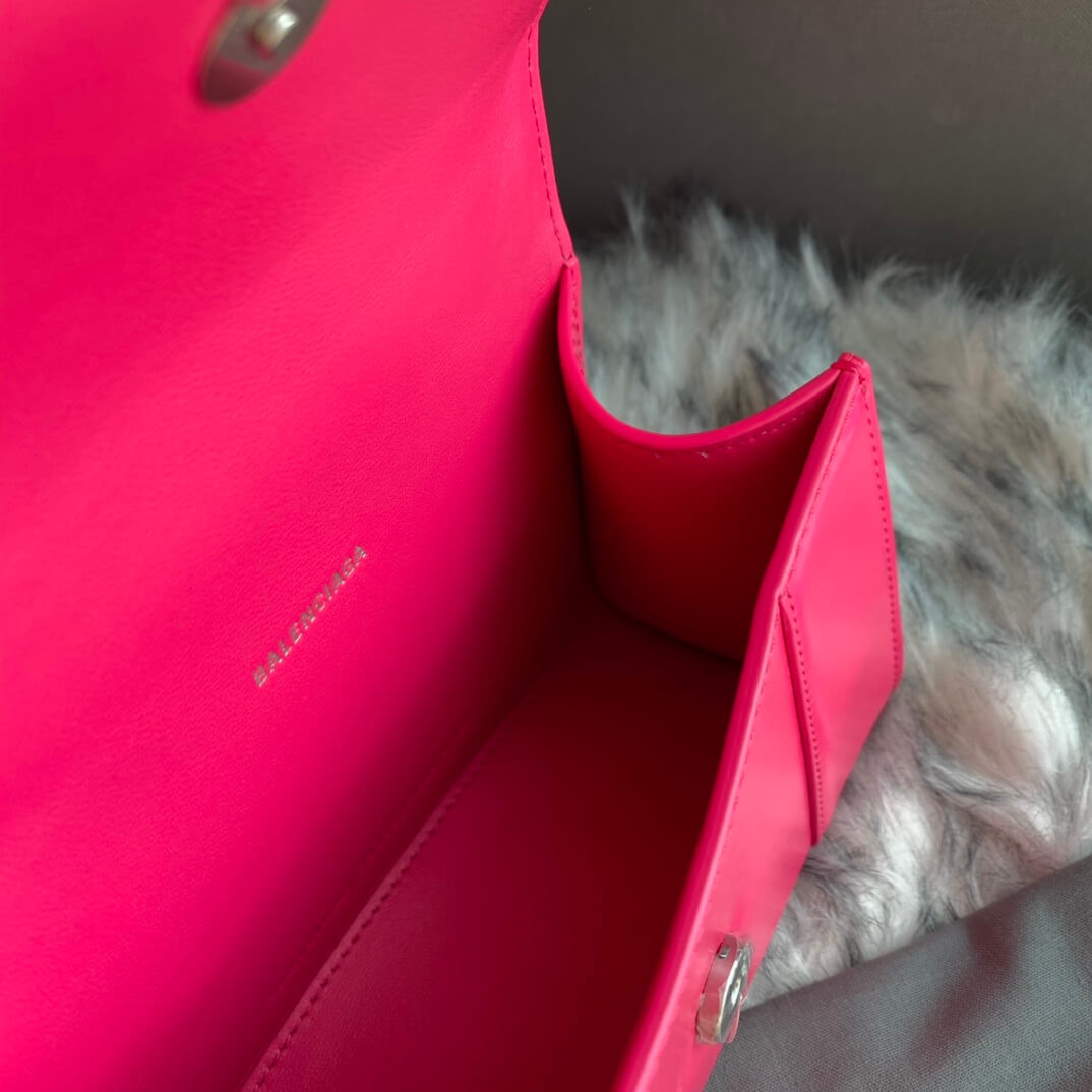 Balenciaga Hourglass XS Shiny Box Calfskin Tote