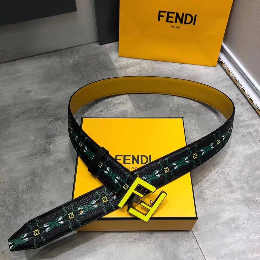 Fendi 40mm Leather Belt 8C057