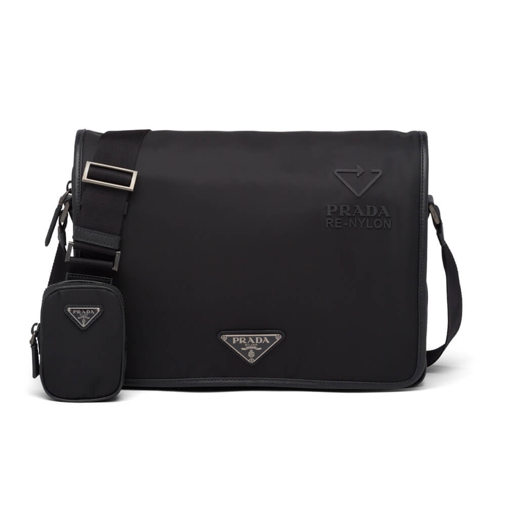 Prada Re-Nylon and Saffiano Leather Shoulder Bag 2VD039