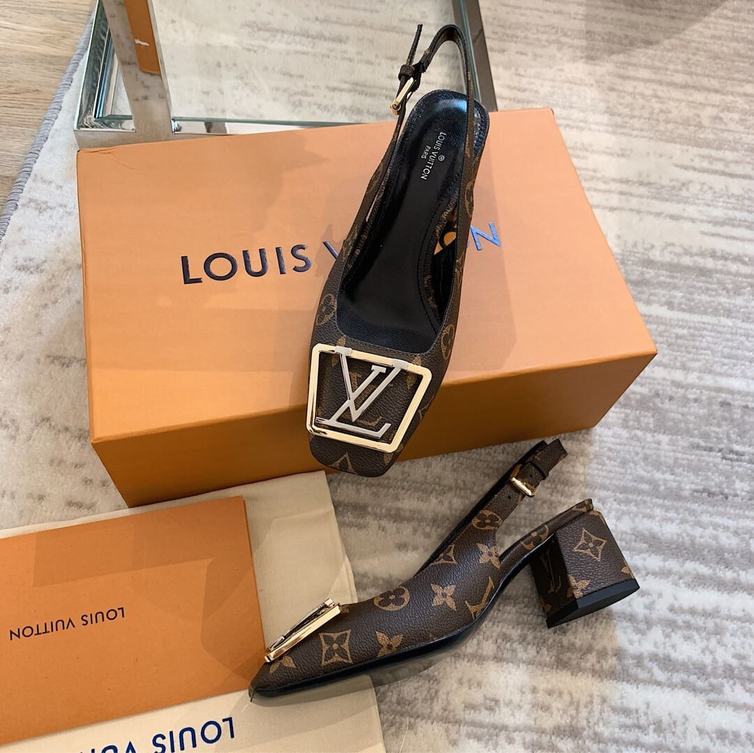 Louis Vuitton 5.5cm Monogram Madeleine Slingback Pump 1A646Z