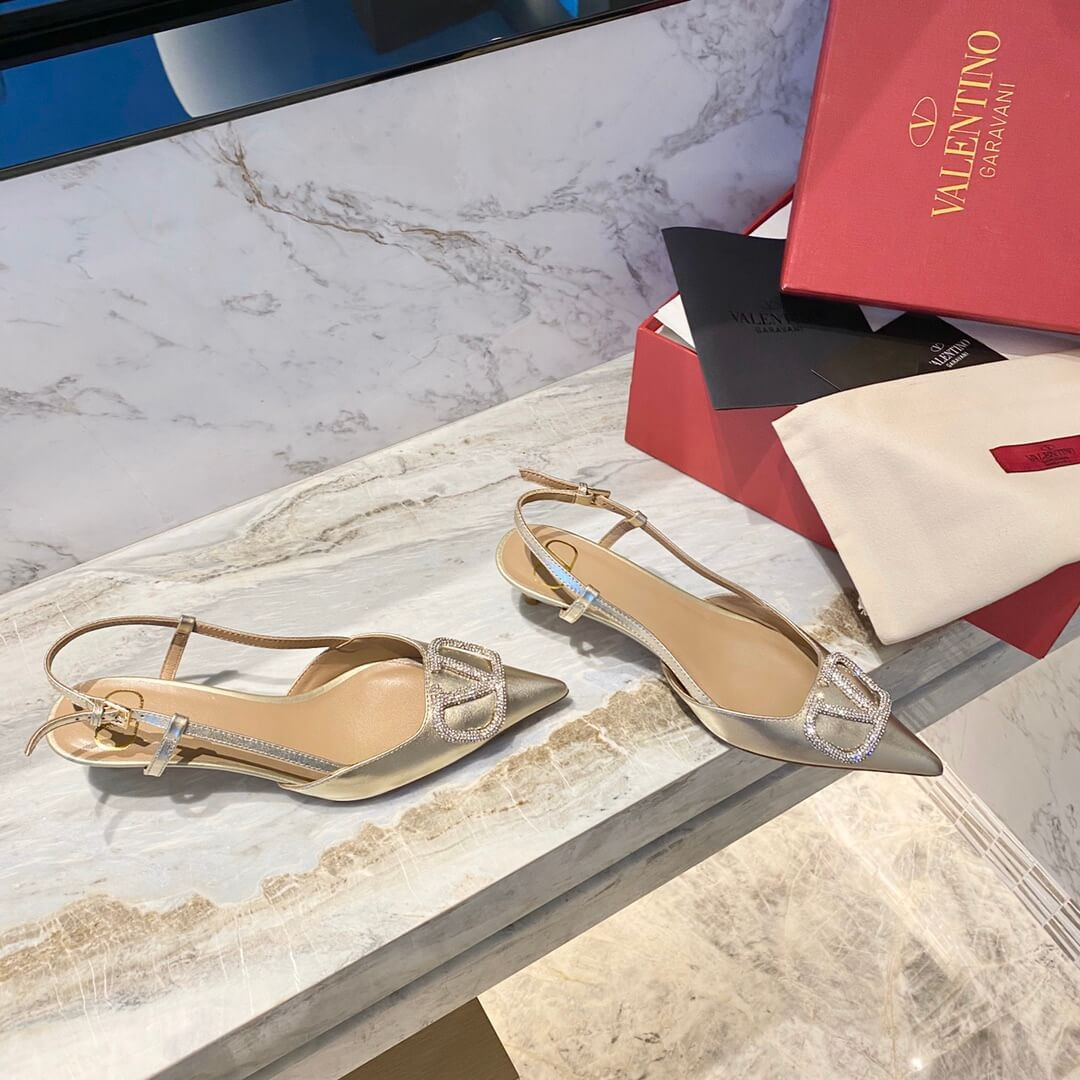 Valentino Garavani Vlogo Calfskin Slingback Pump 50mm SW2S0Q72