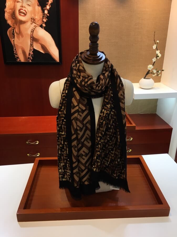 Fendi Cashmere FF Maxi Stole 890A