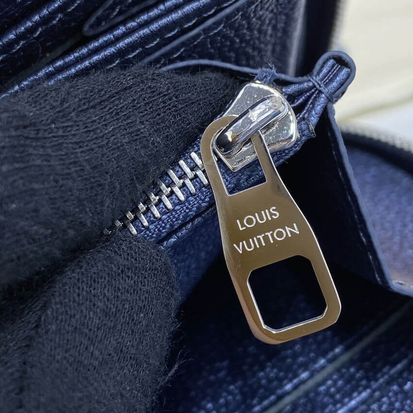 Louis Vuitton Monogram Empreinte Leather Zippy Wallet M80958 Navy Nacre