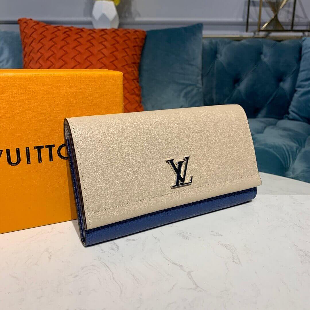 Louis Vuitton Lockme II Wallet M62350 Beige/Blue