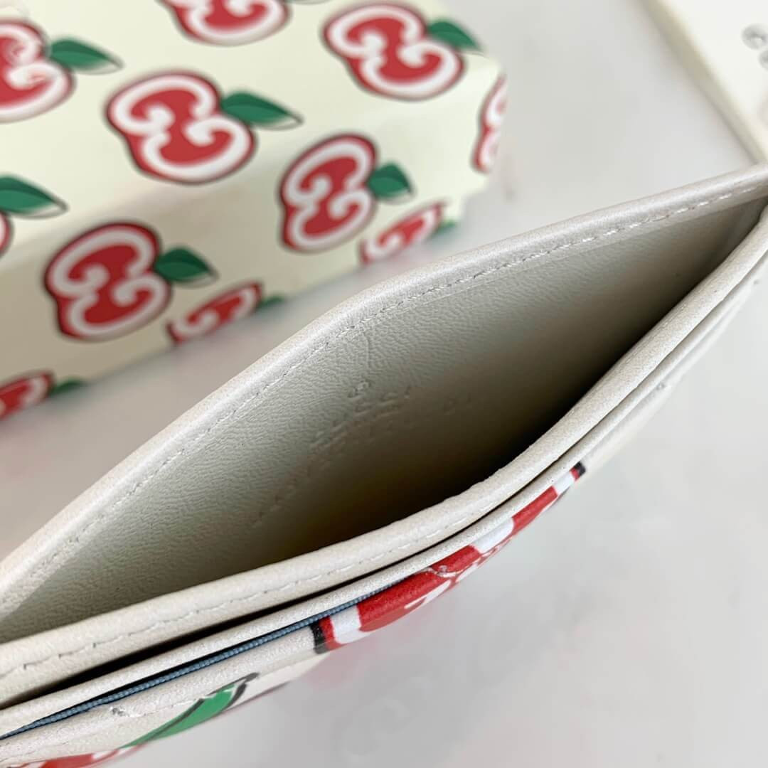 Gucci GG Apple Print GG Marmont Card Case 443127