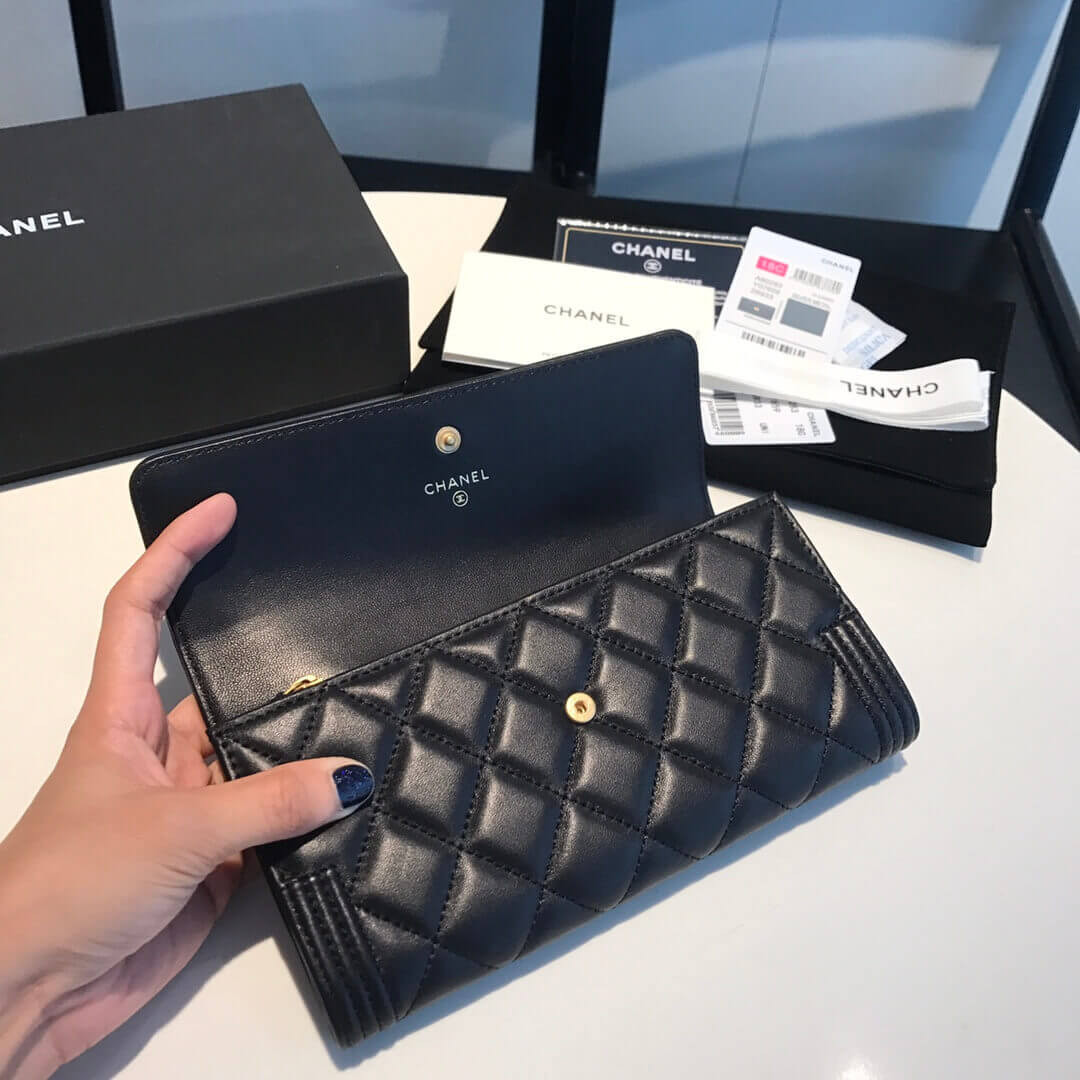 Chanel Lambskin Leboy Flap Wallet A80283