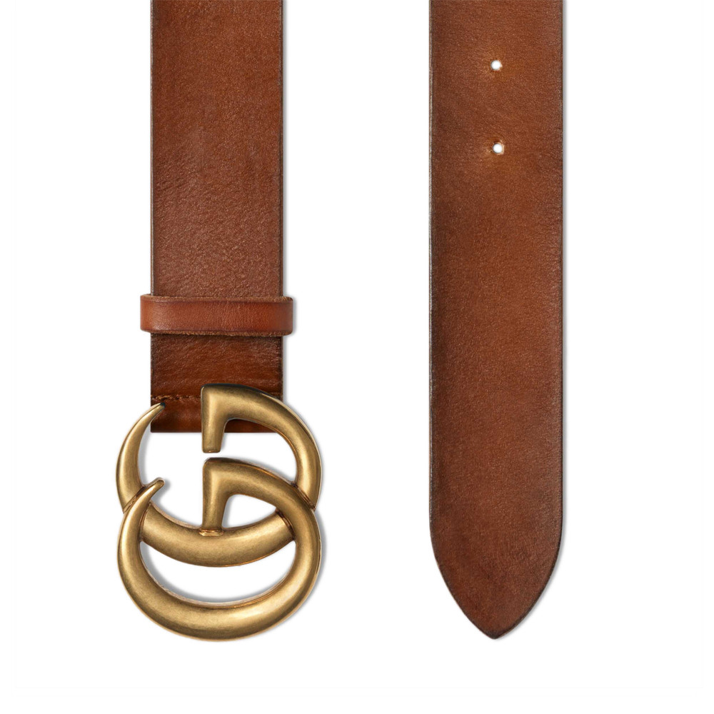 Gucci Leather Belt 40mm With Double G Brass Buckle 406831