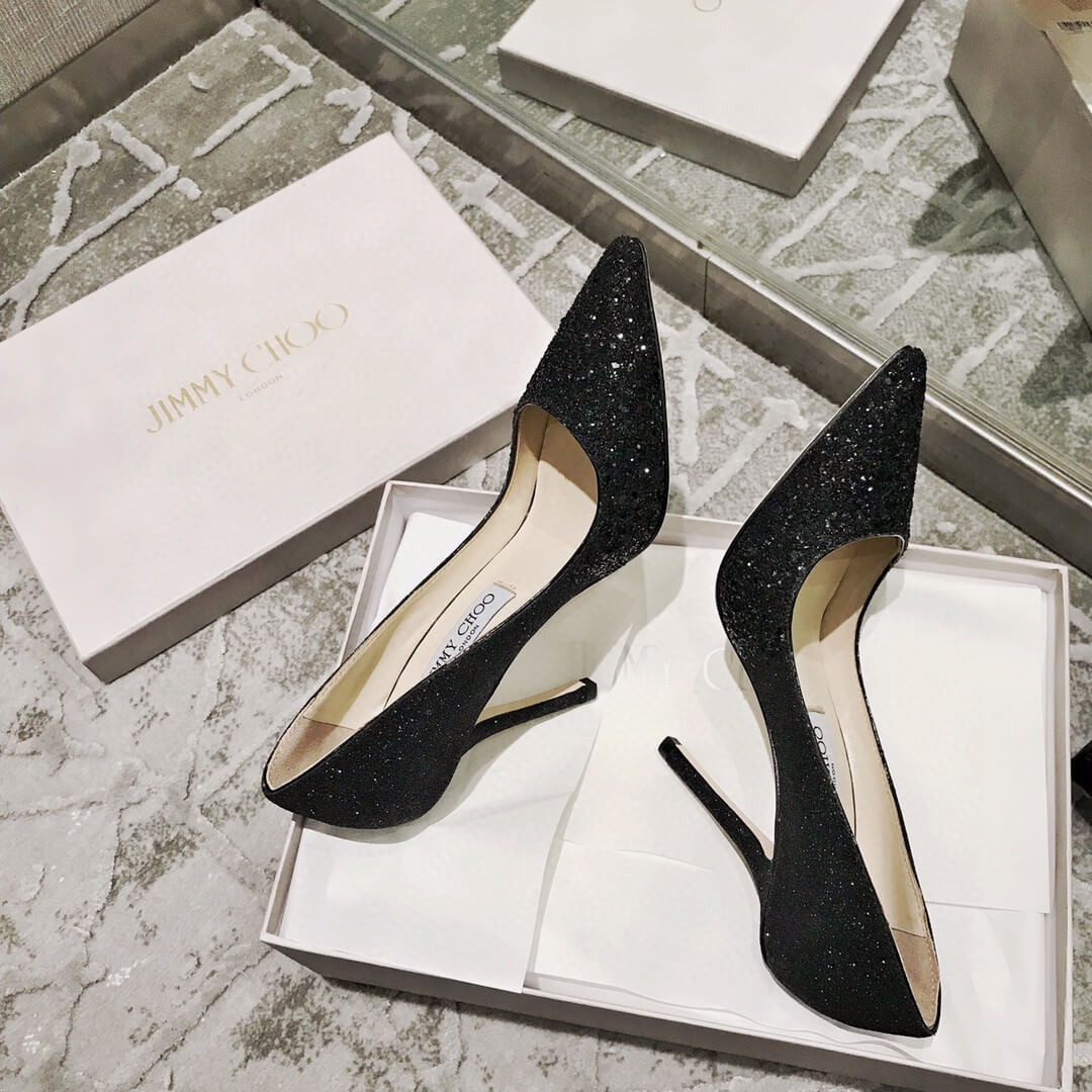 Jimmy Choo 95mm Rainbow Glitter Fabric Pump