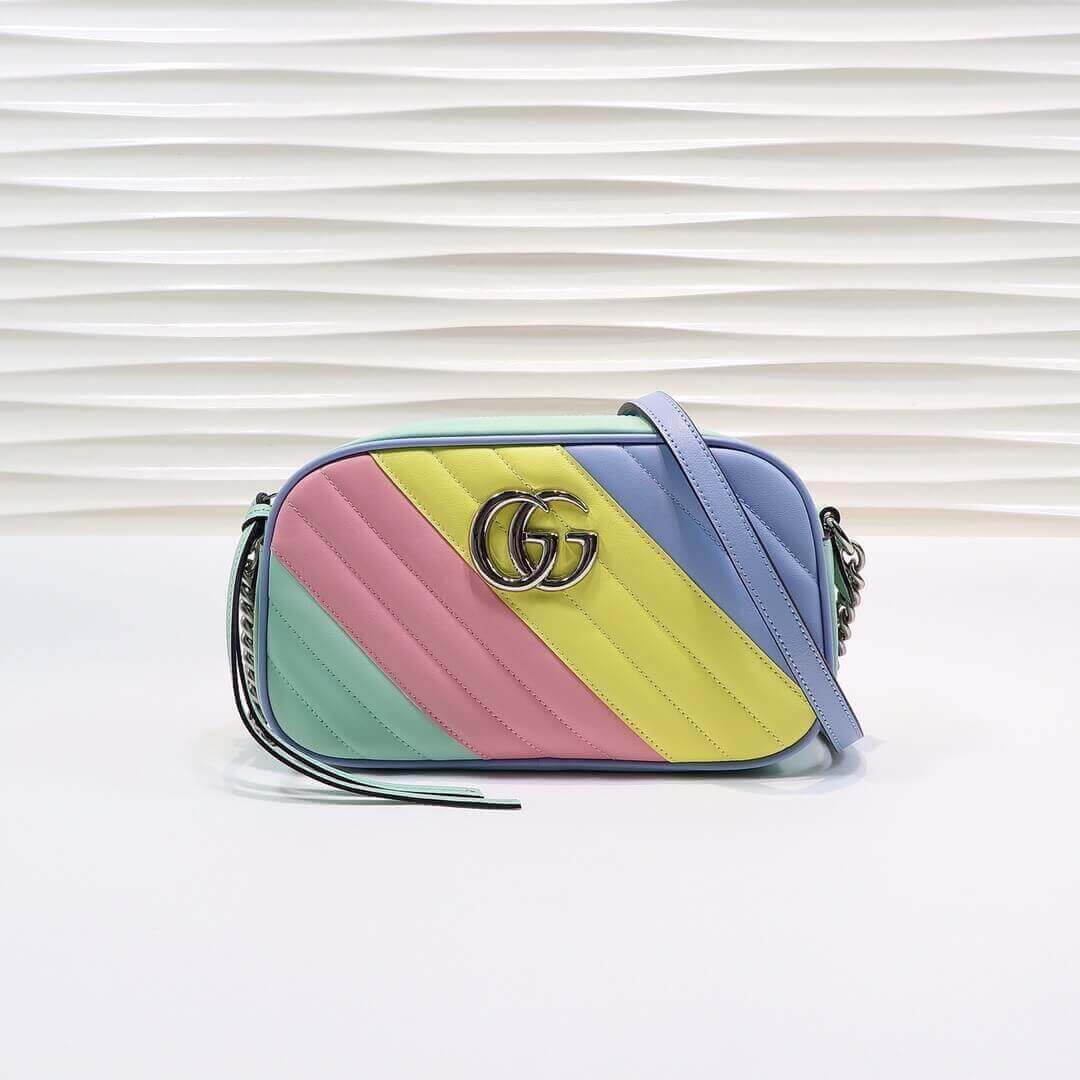 Gucci GG Marmont Small Shoulder Bag In Pastel And Rainbow 447632