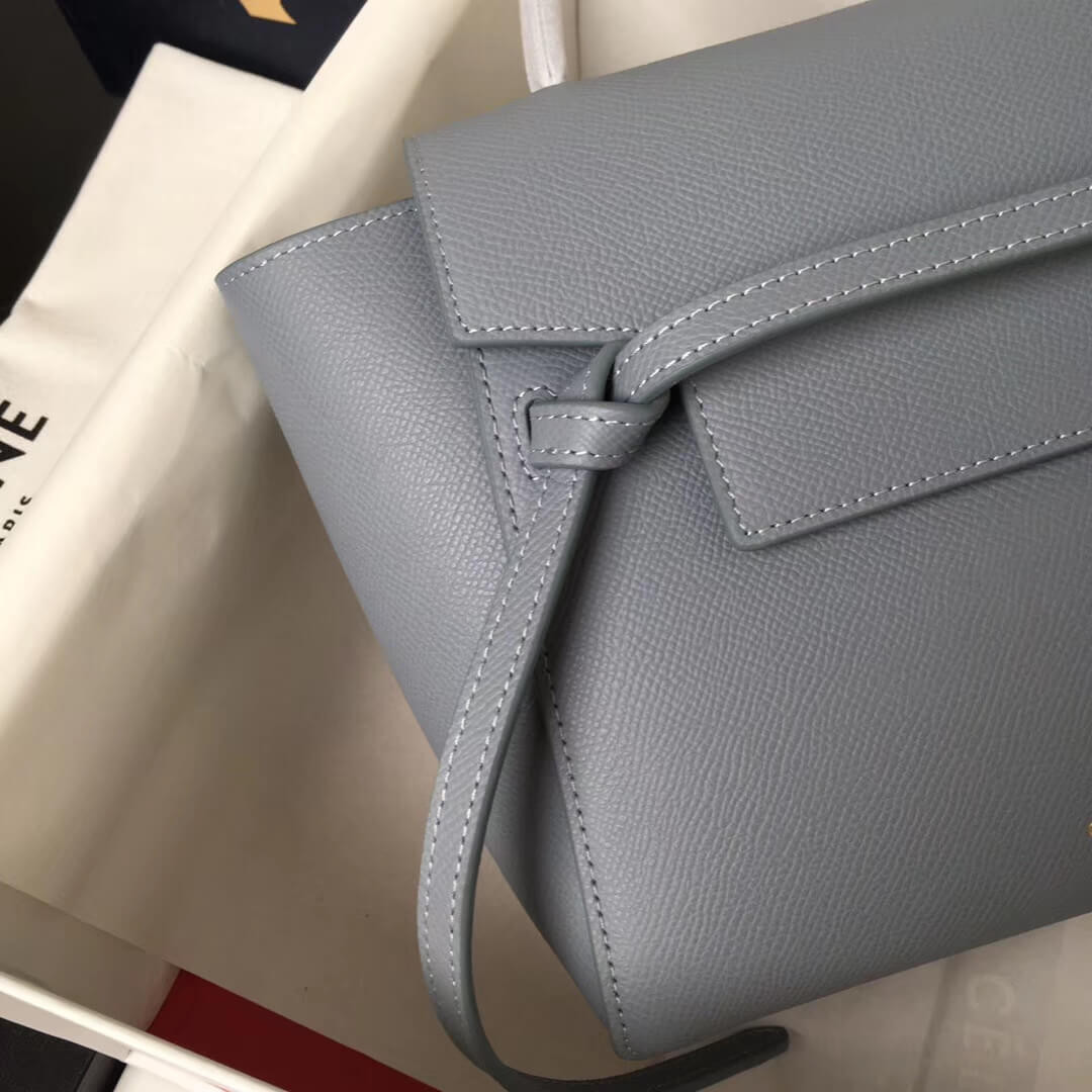Celine Micro Belt Bag In Grained Calfskin 189153 Light Blue
