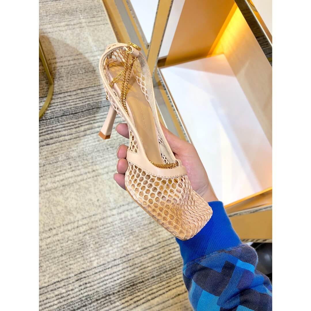 Bottega Veneta Chain-Embelished Mesh Pumps 578321