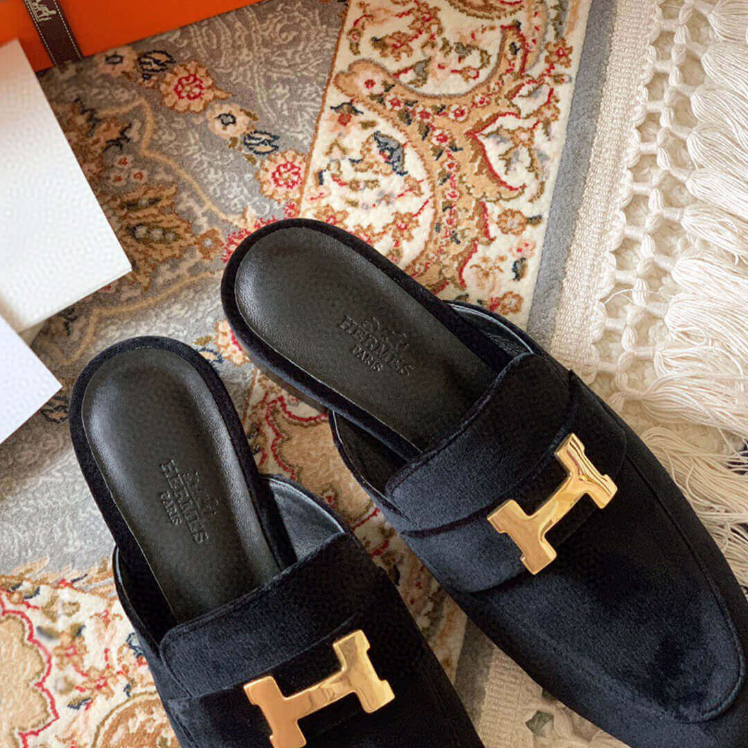 Hermes Oz Mule In Suede Goatskin H19217