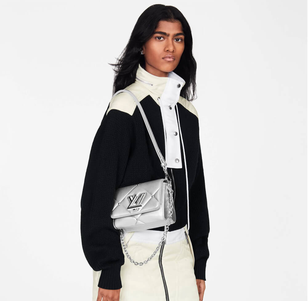 Louis Vuitton Sheepskin Leather Twist PM M59031 Argent