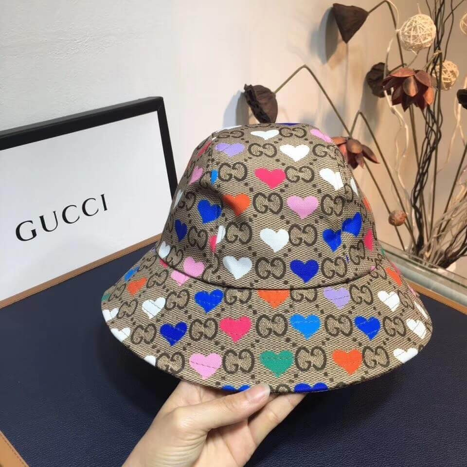 Gucci Multicolored Hearts Bucket Hat 410087