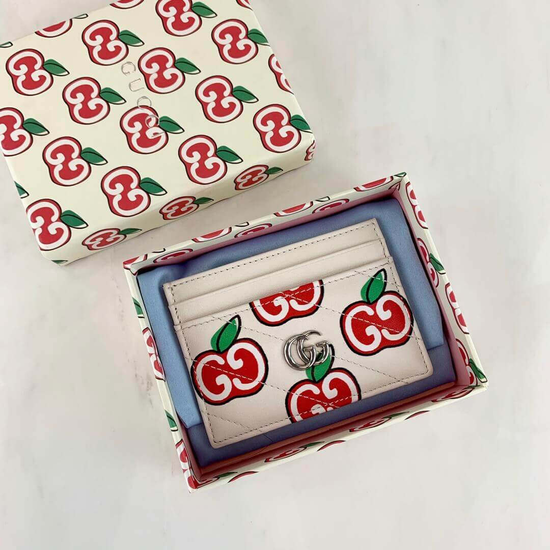 Gucci GG Apple Print GG Marmont Card Case 443127