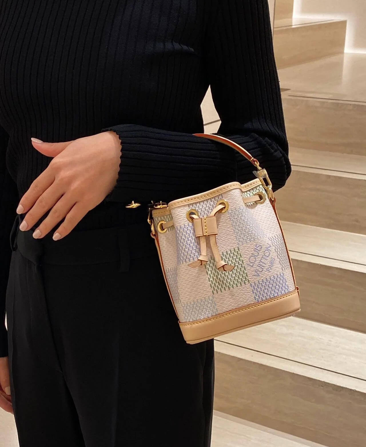 Louis Vuitton Damier Canvas Nano Noe N40640 Pistachio Green