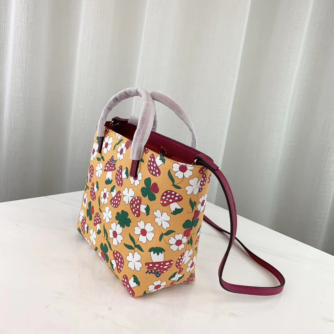 Gucci Childrens Flower Mushroom-Print Tote 410812