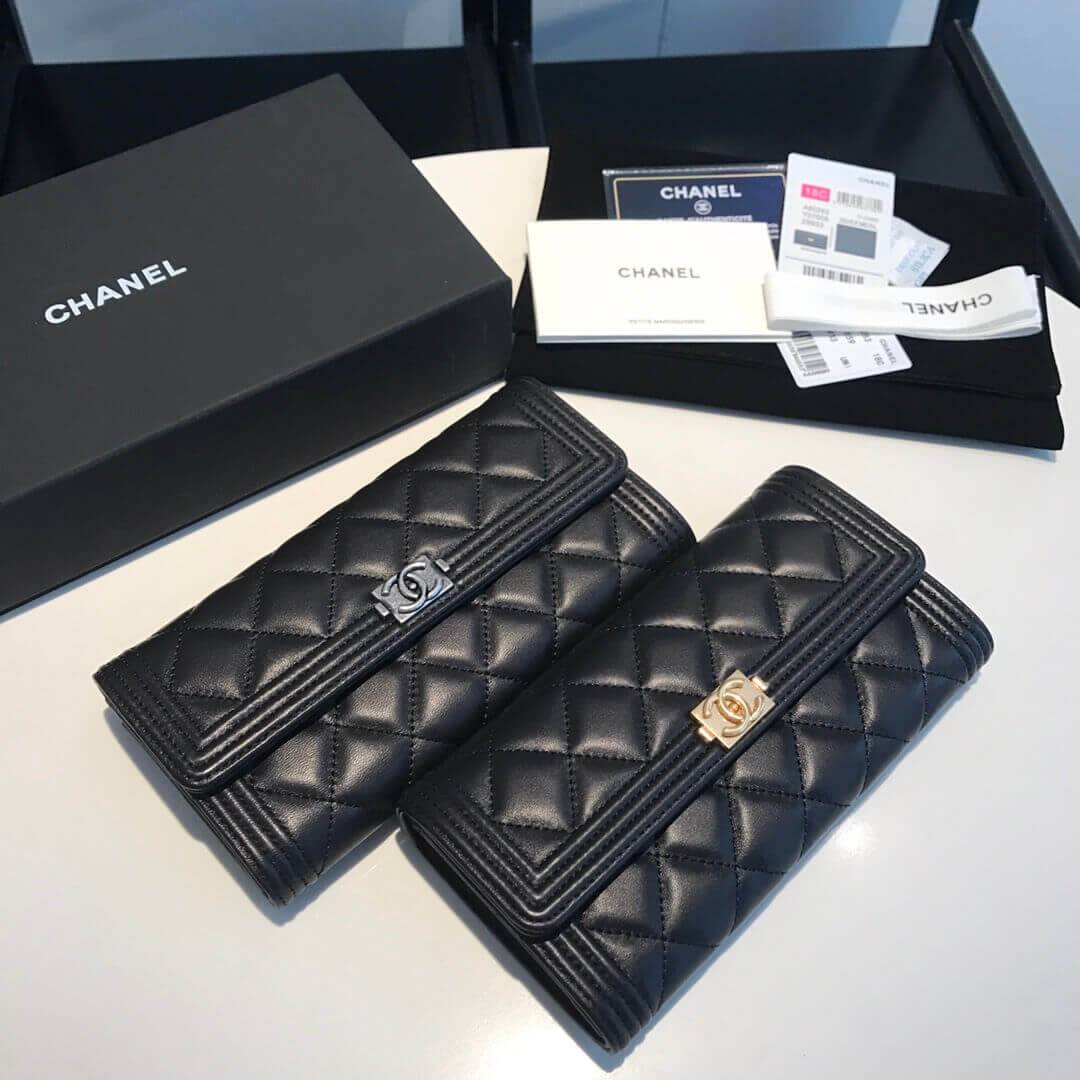 Chanel Lambskin Leboy Flap Wallet A80283