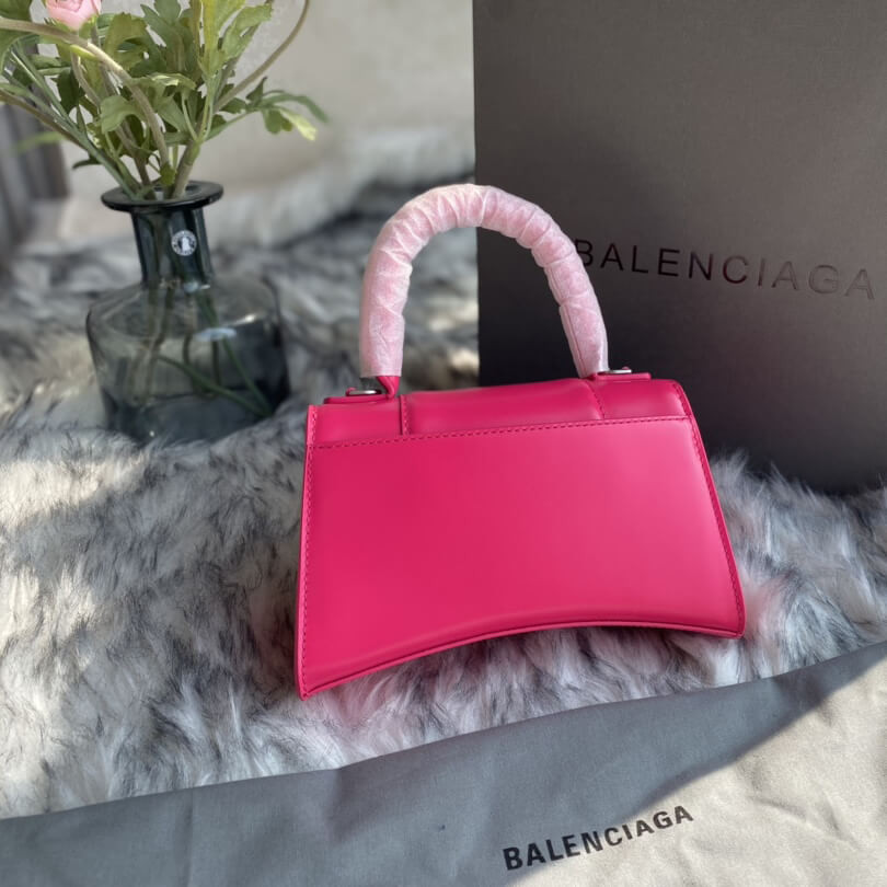 Balenciaga Hourglass XS Shiny Box Calfskin Tote