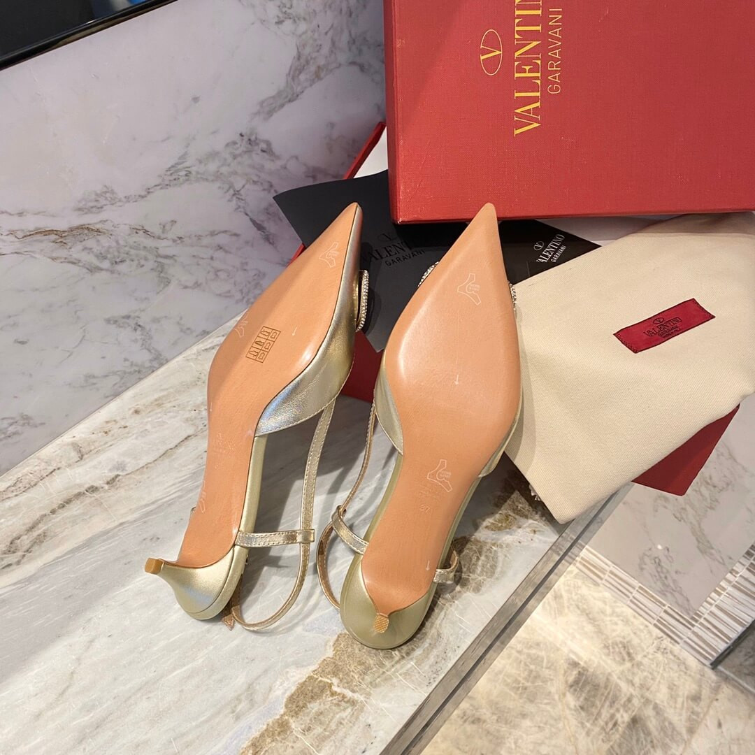 Valentino Garavani Vlogo Calfskin Slingback Pump 50mm SW2S0Q72