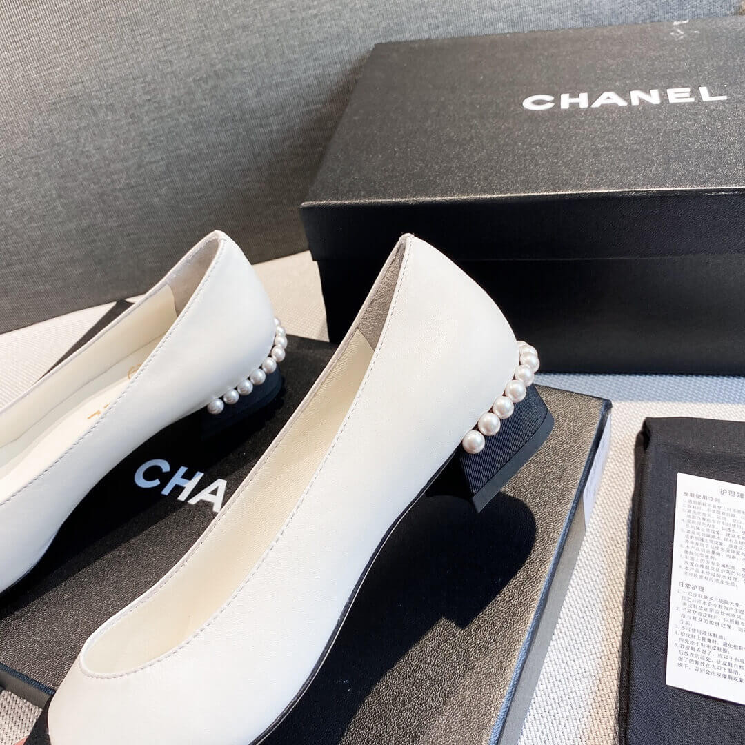 Chanel Pearl Embellished Ballerinas 36128