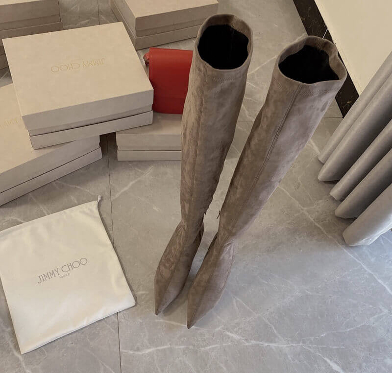 Jimmy Choo Stretch-Suede Knee High Boots J171