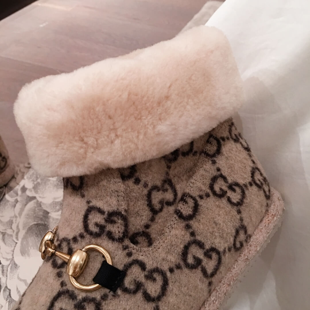 Gucci Fria GG Wool-Blend Ankle Boots 433868