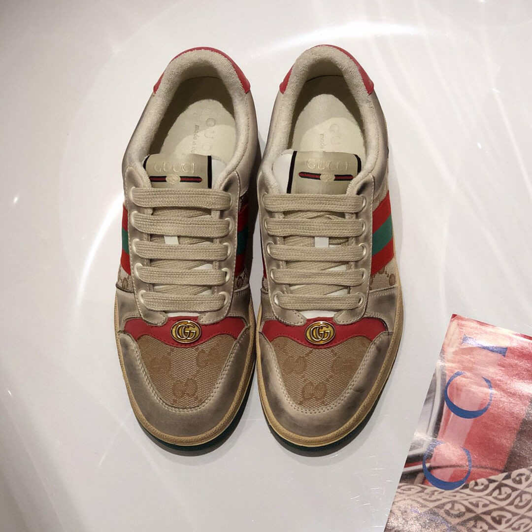Gucci Screener Leather Sneaker 570443 Red
