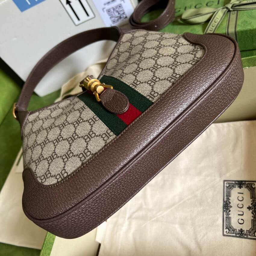 Gucci x Balenciaga Jackie 1961 Small Hobo Bag 680118 Coffee