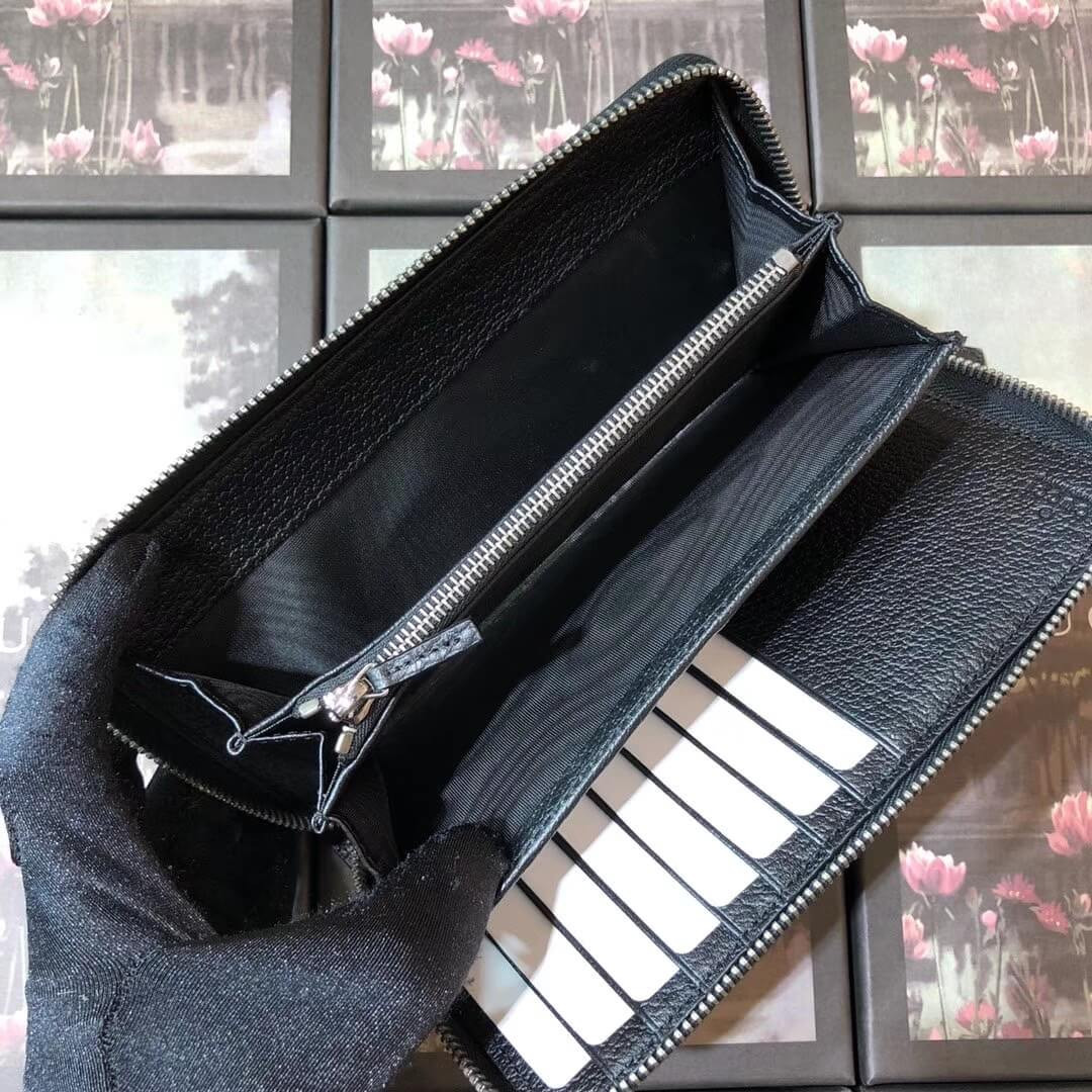 Gucci Leather Stripe Zip Around Wallet 459138