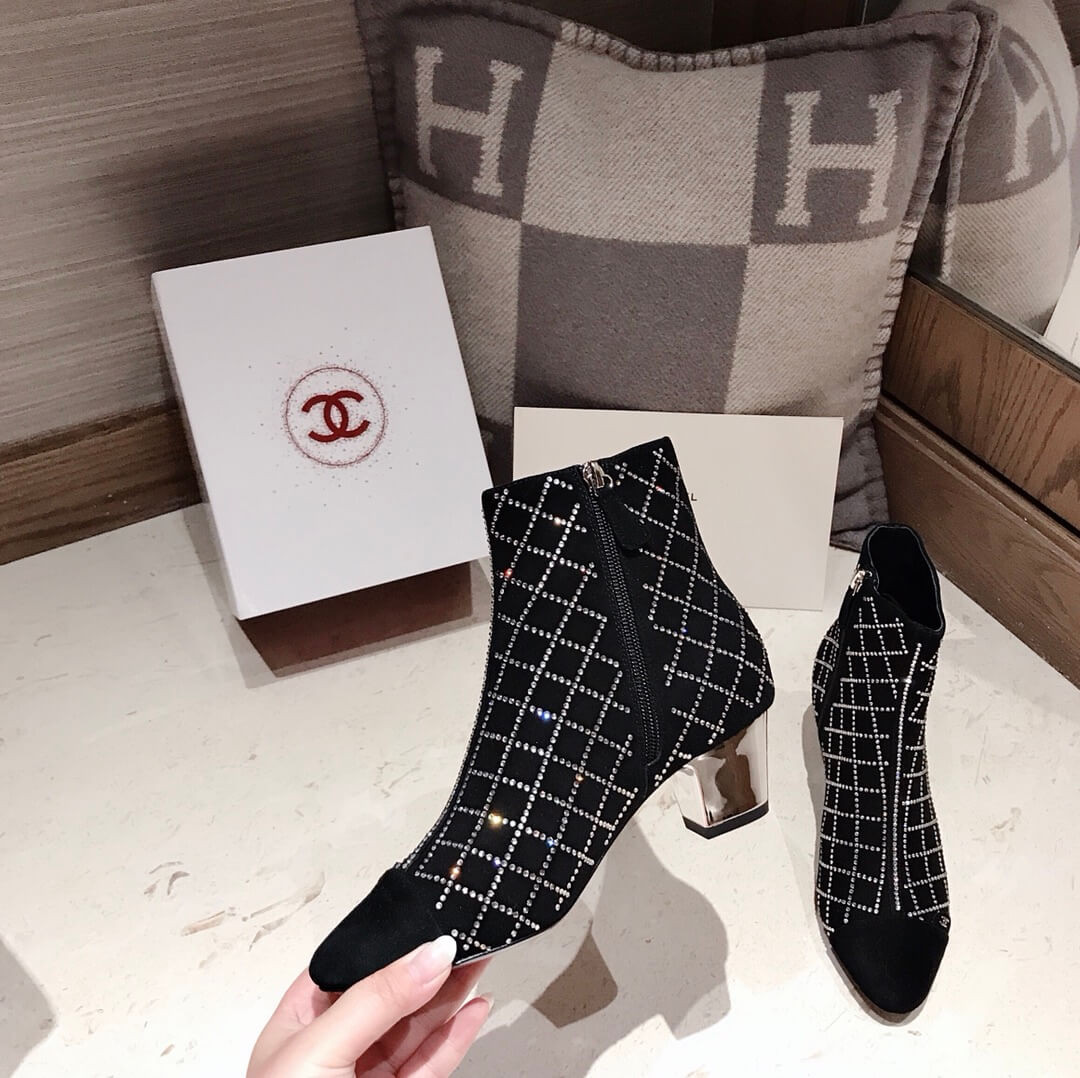 Chanel Crystal Ankle Boots 3860