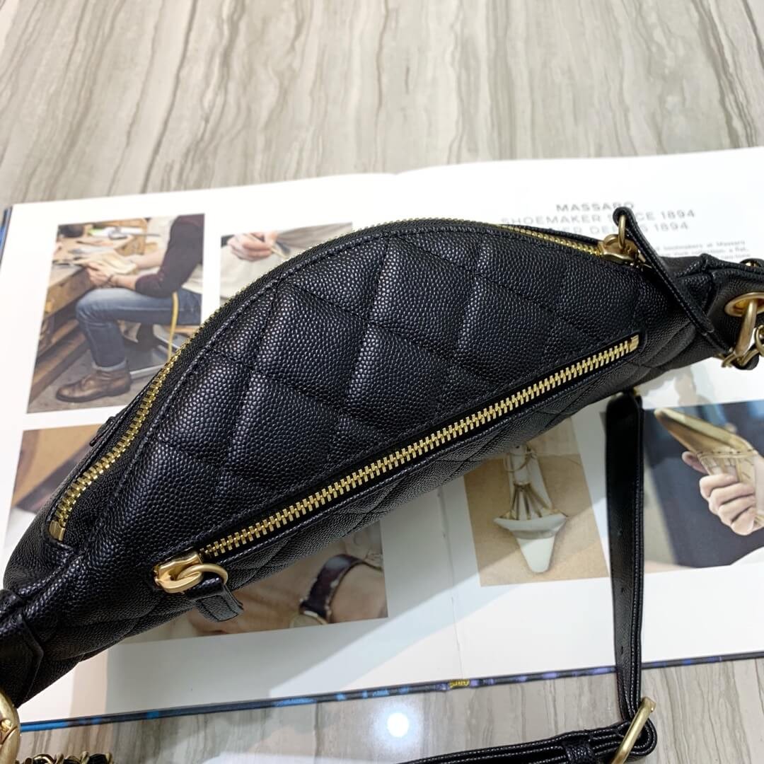 Chanel Quilted Caviar Clafskin Waist Bag S0929