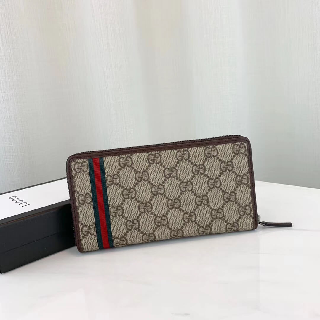 Gucci GG Supreme  Zip Around Wallet 291105