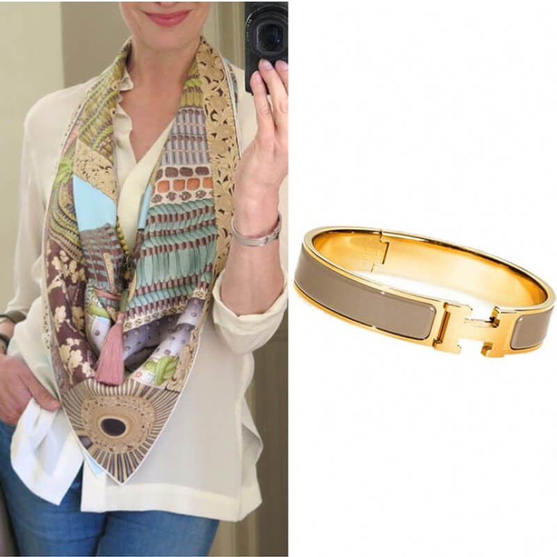 Hermes Narrow Clic H Bracelet In Grey