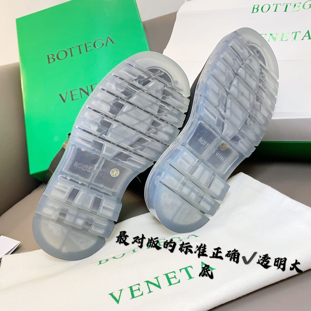 Bottega Veneta Rubber-Trimmed Leather Chelsea Boots Black