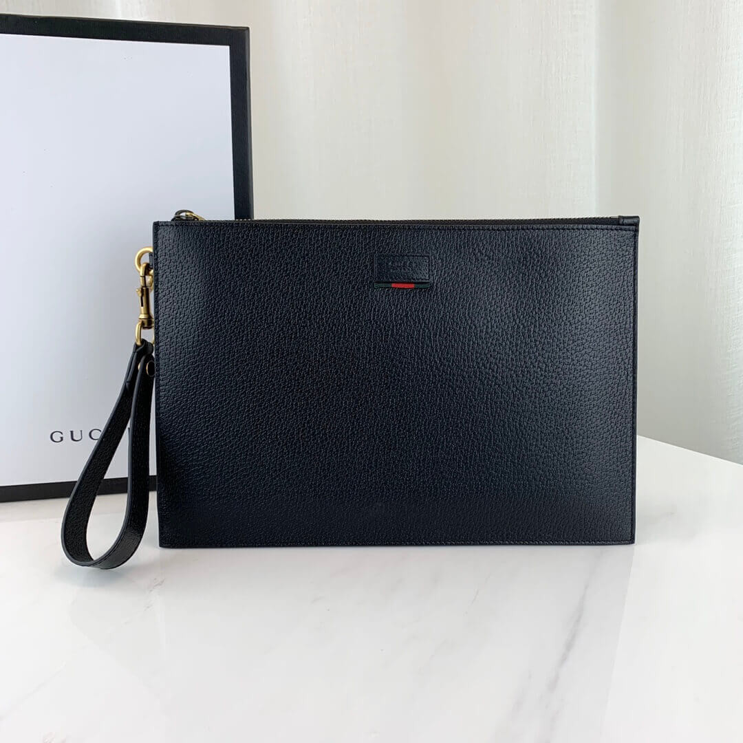 Gucci Leather Pouch With Web 428758