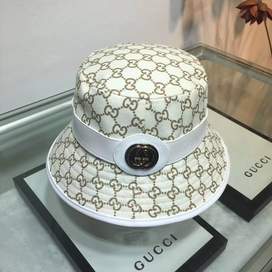 Gucci GG Canvas Bucket Hat With Double G 576587
