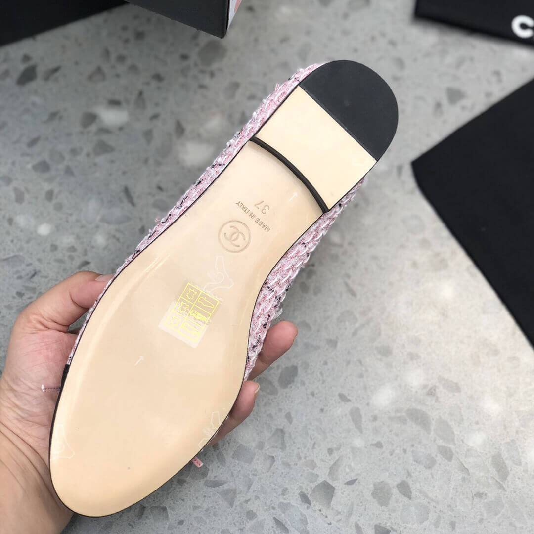 Chanel Classic Bow Flats Ballerinas Tweed G02819