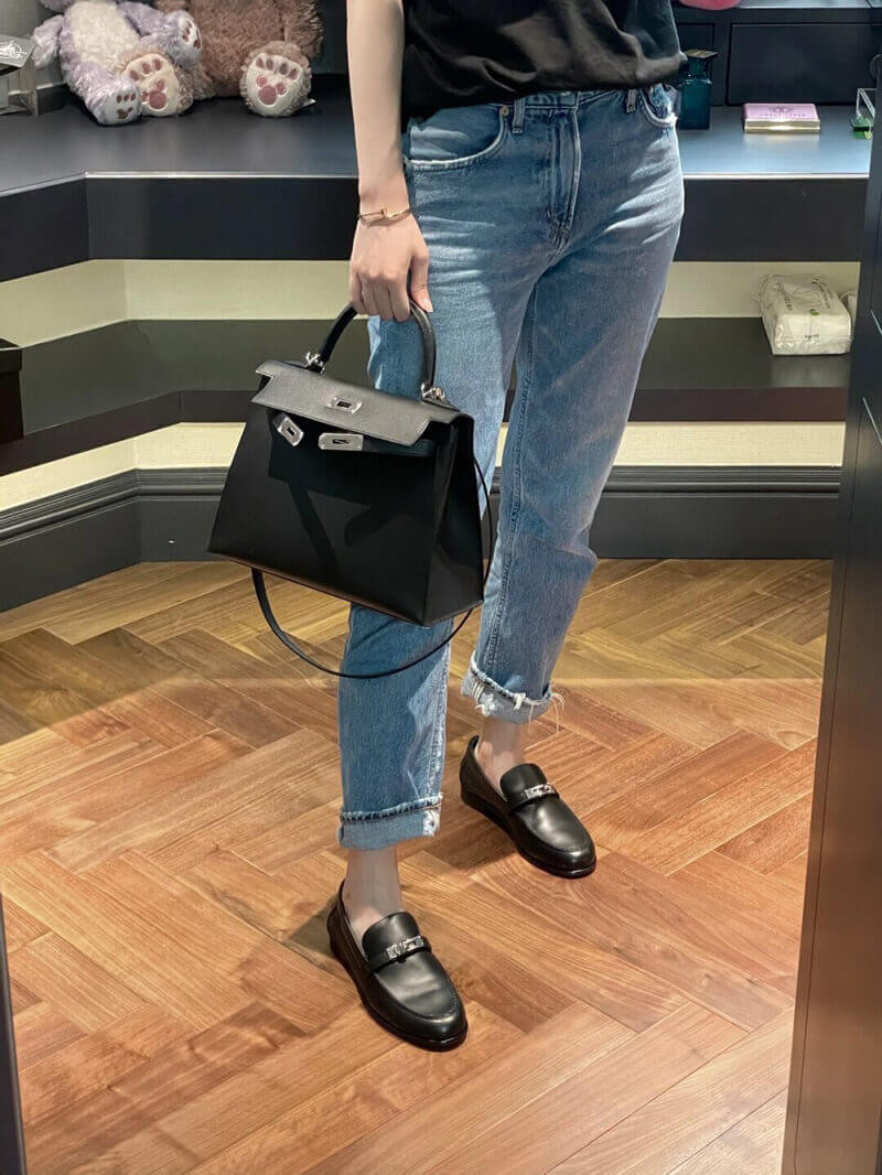 Hermes Calfskin Kelly Destin Loafer H212114 Black