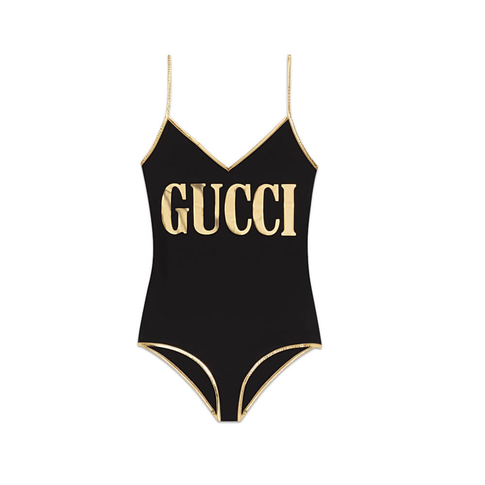 Gucci Stretch Fabric Swimsuit With Gucci Print 574126