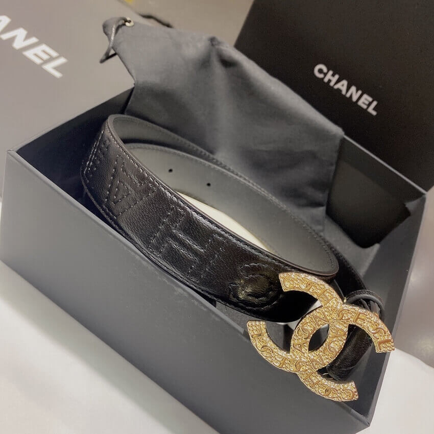 Chanel Quilted CC Logo Belt 3.0cm 34165