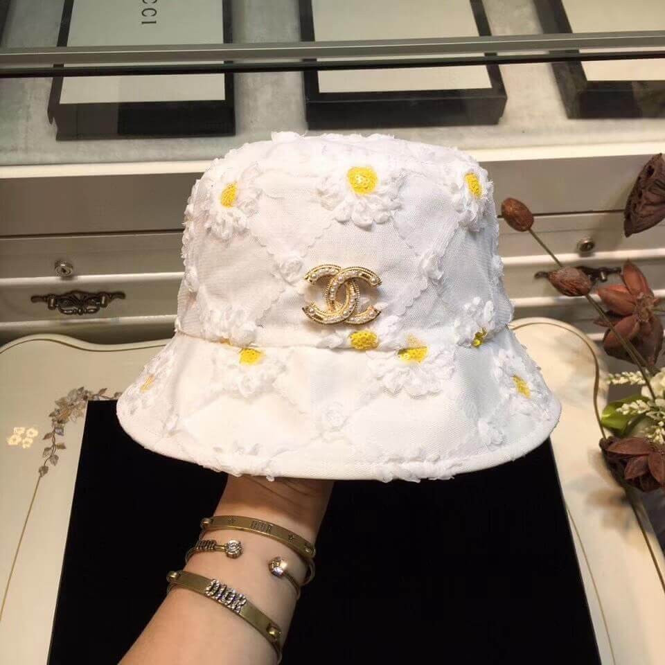Chanel Flower and Lace Fedora Hat D011
