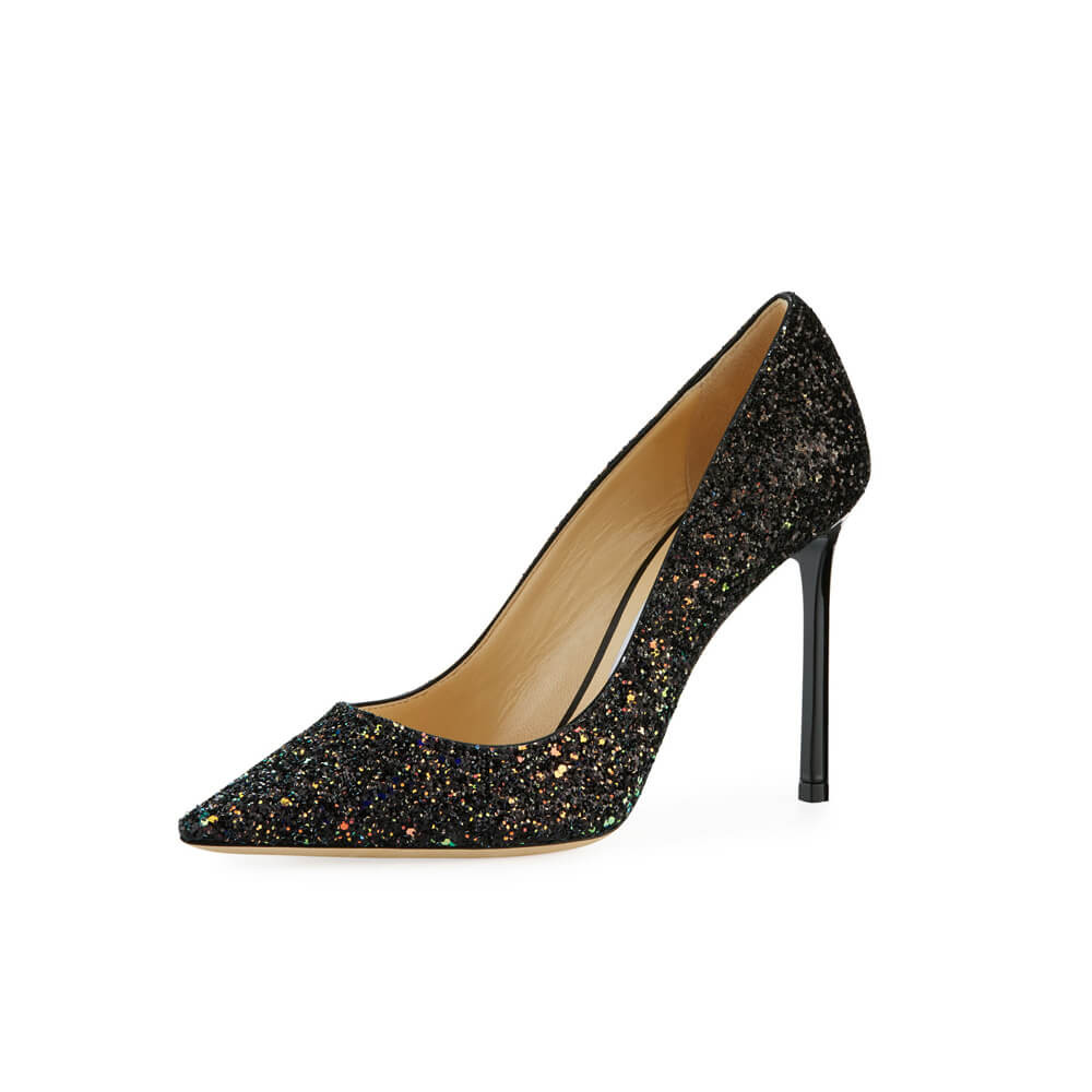 Jimmy Choo 95mm Rainbow Glitter Fabric Pump