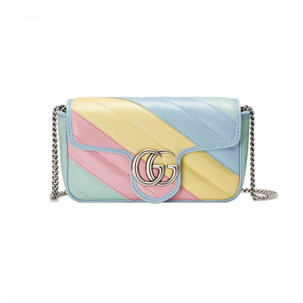 Gucci GG Marmont Super Mini Bag In Pastel And Rainbow 476433
