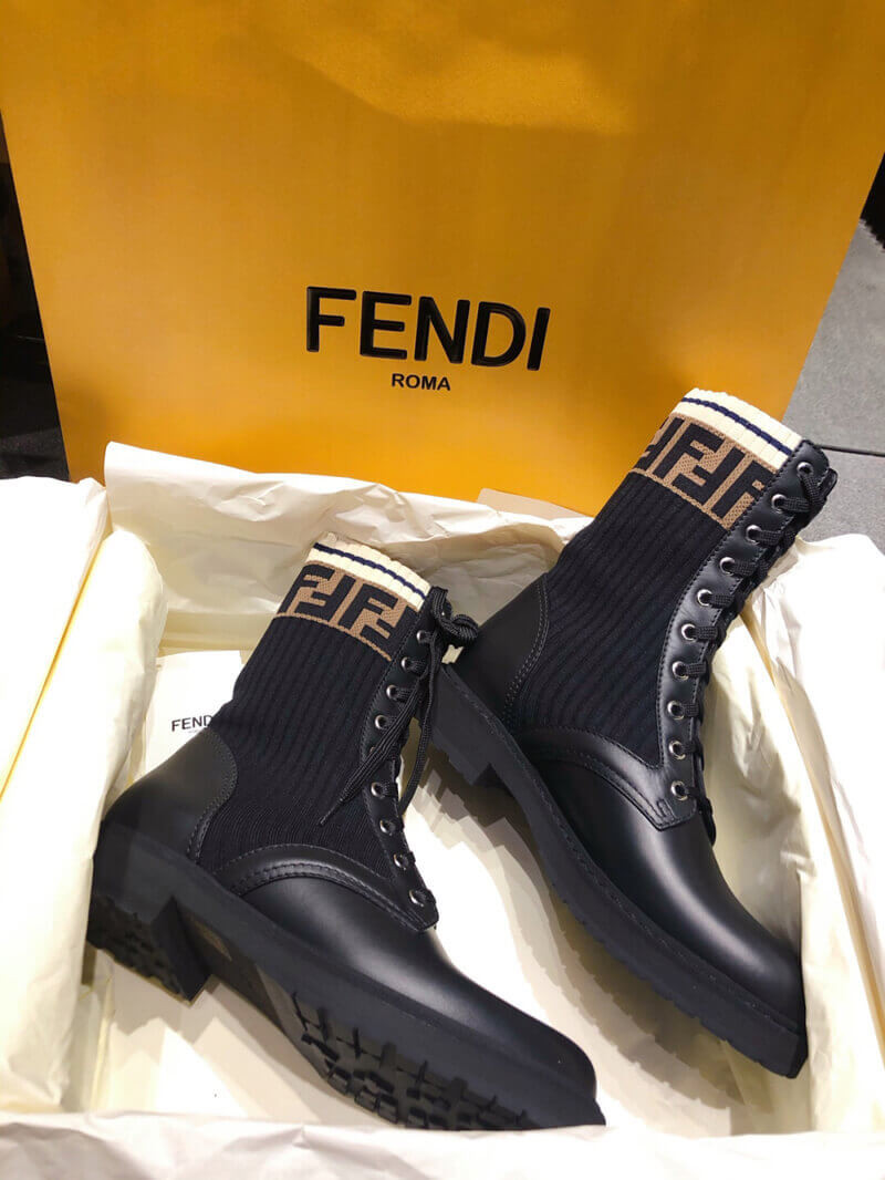 Fendi Rockoko Chelsea Sock Combat Boot