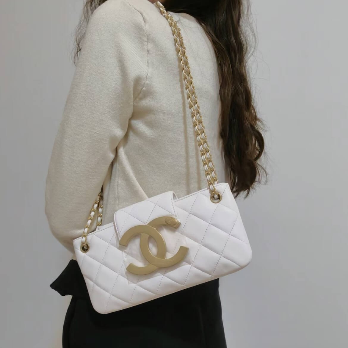 Chanel 24C Quilted Lambskin Baguette Bag AS4611
