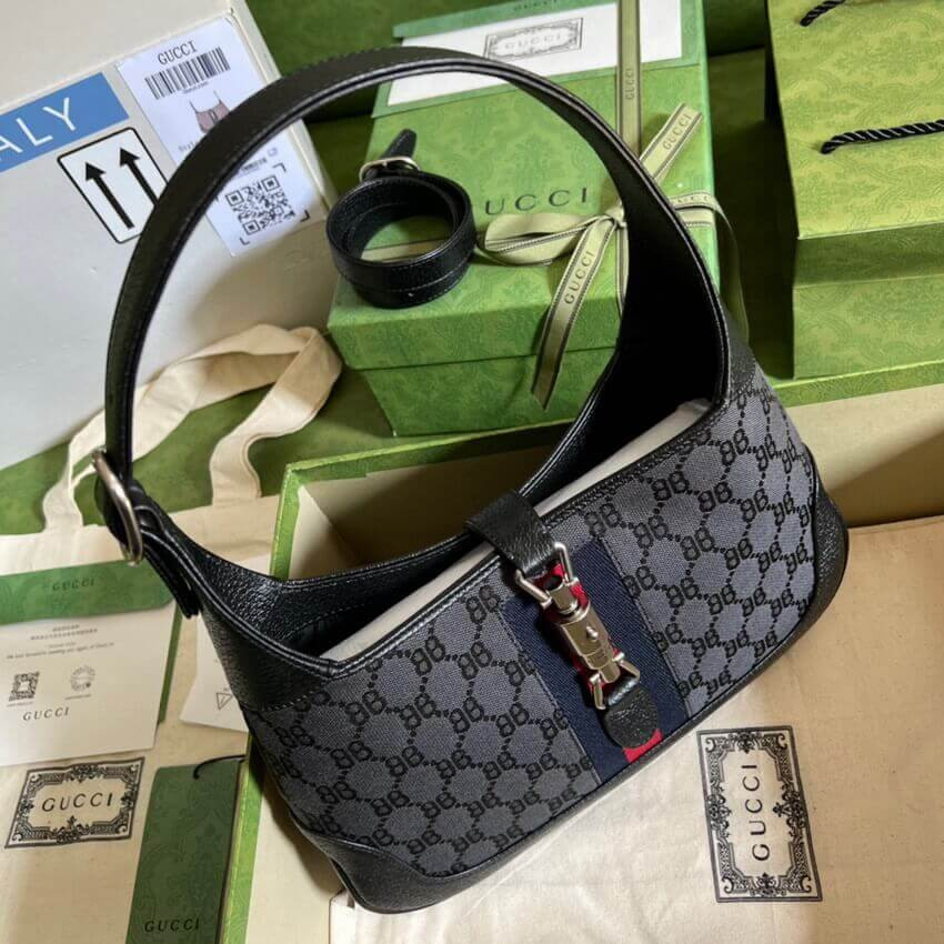 Gucci x Balenciaga Jackie 1961 Small Hobo Bag 680118 Black